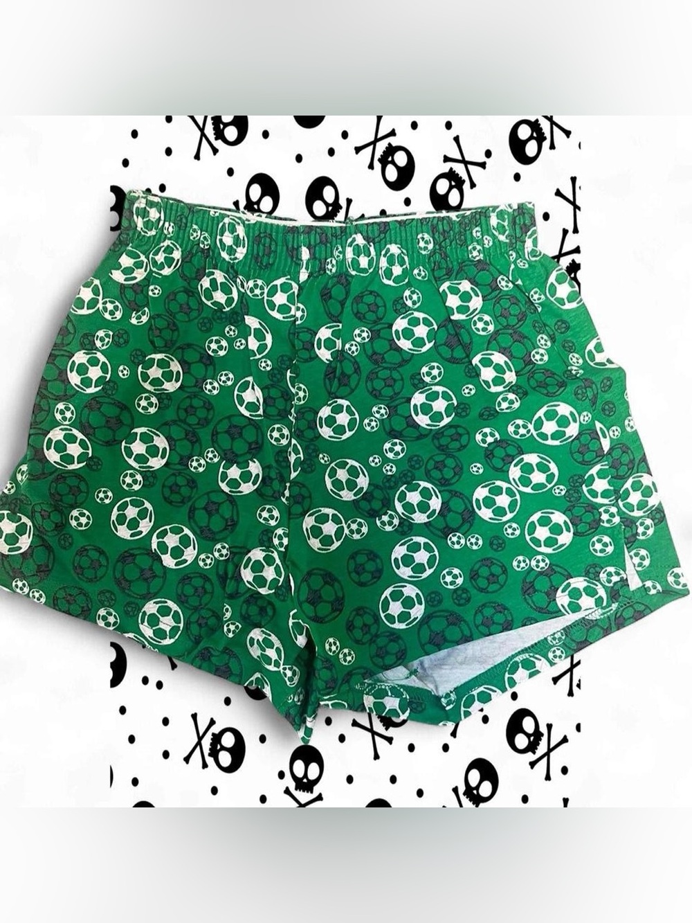 Soffe Green Soccer Print Athletic Shorts